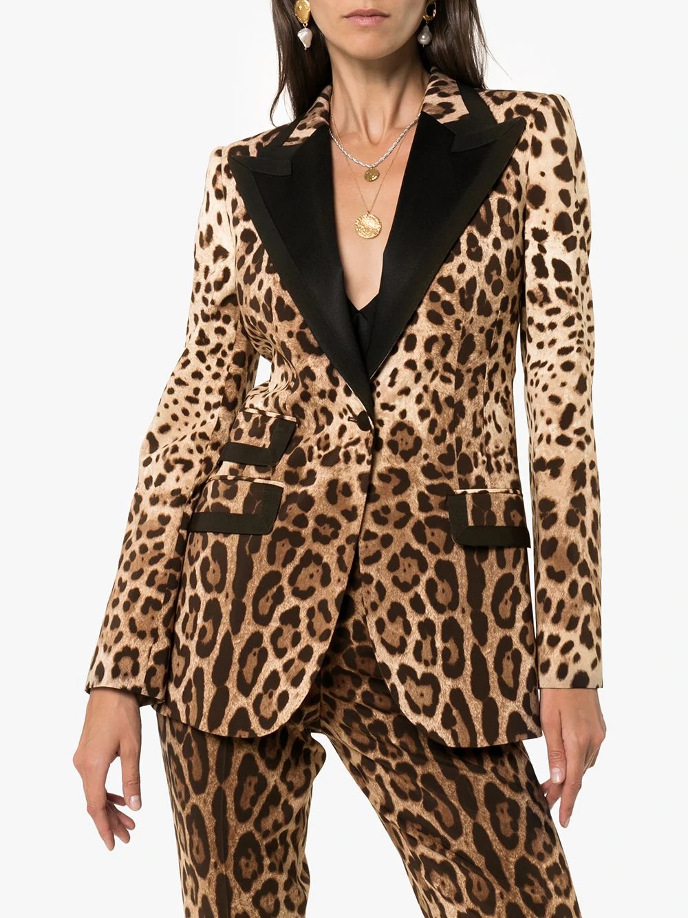 leopard print tailored blazer - 3