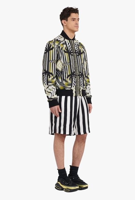 Nylon bomber jacket with multicolor print - 7