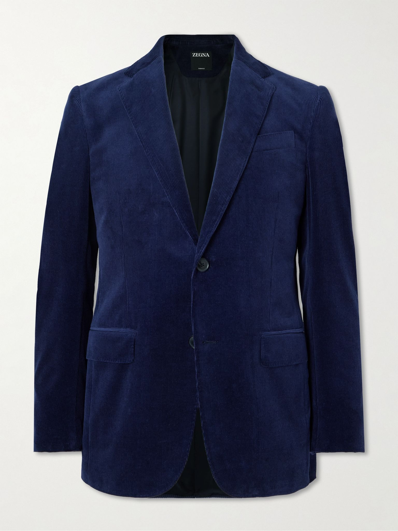 Cotton-Blend Corduroy Suit Jacket Navy - 1