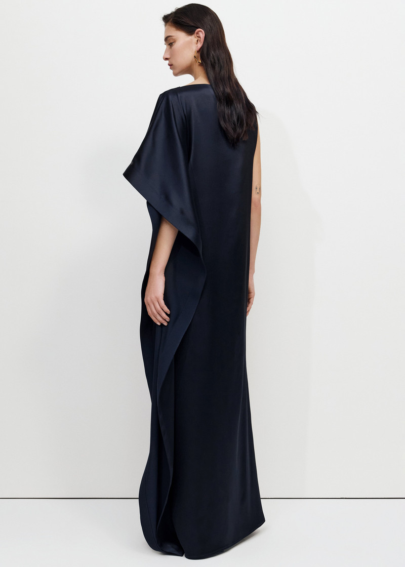 Bevza Asymmetric Maxi Dress - Dark Ink Navy 7