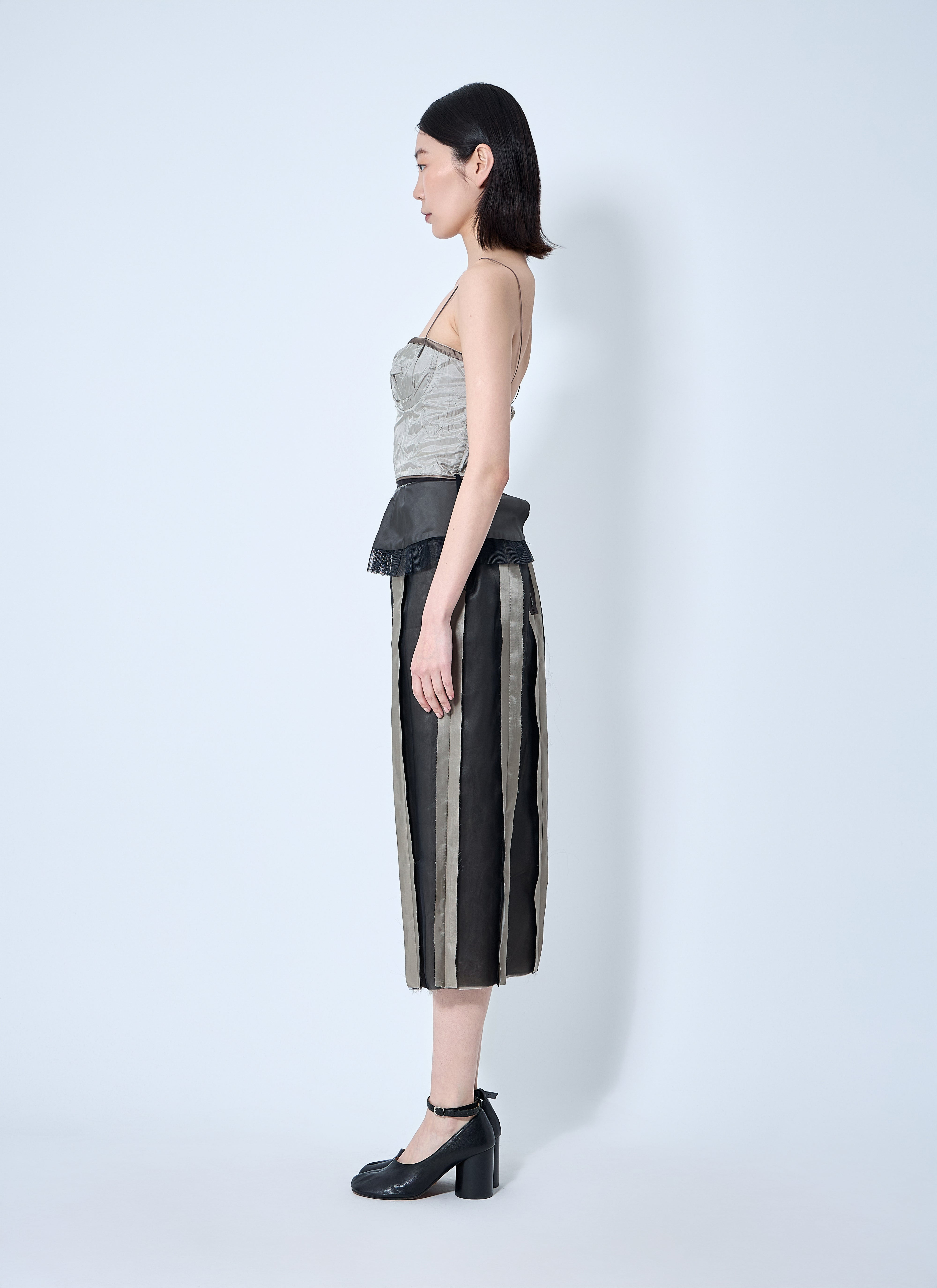 Maison Margiela Women Contrast Panel Silk Midi Dress - 3