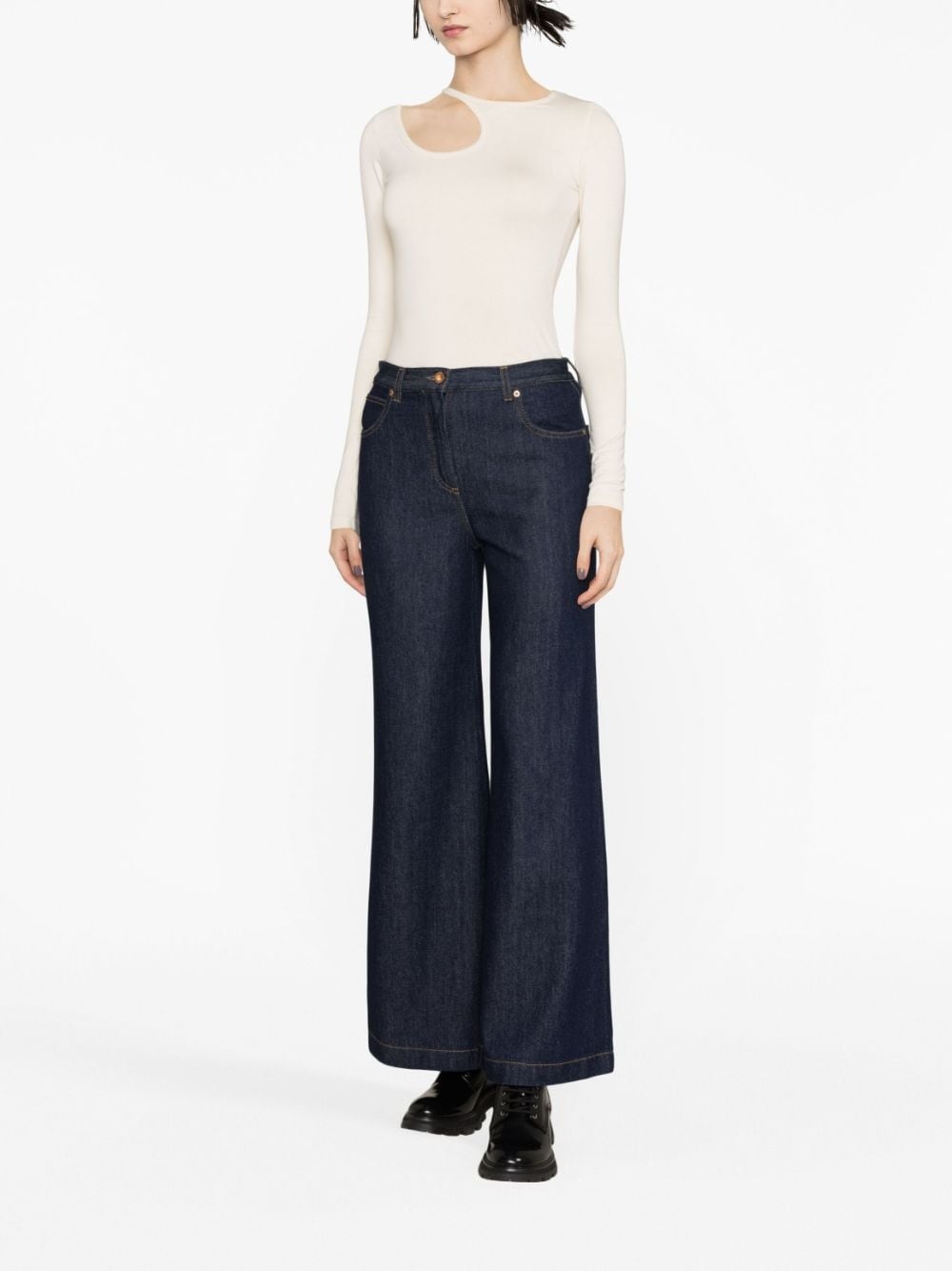 wide-leg flared jeans - 2