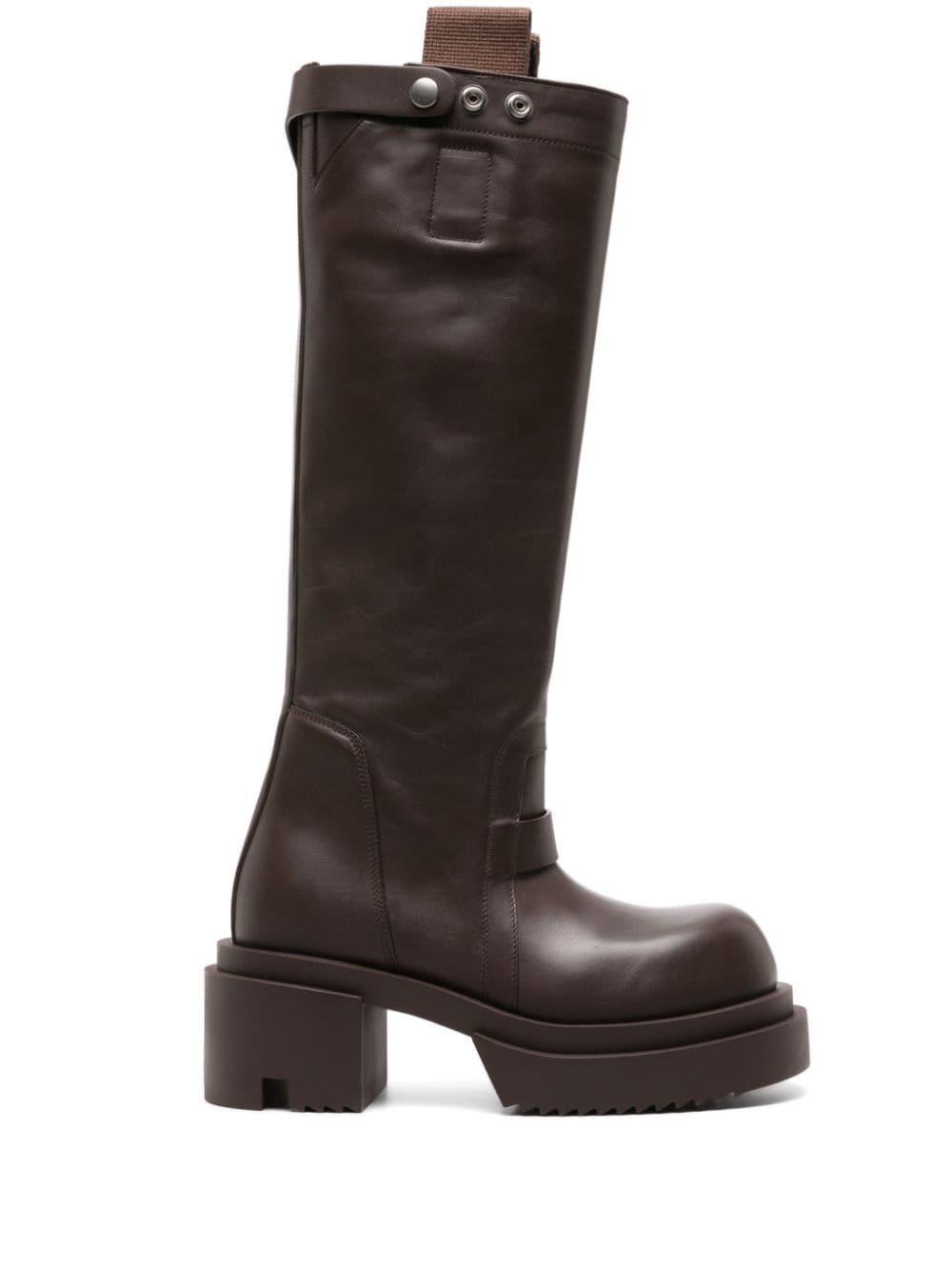 80mm polished-leather knee-high boots - 1