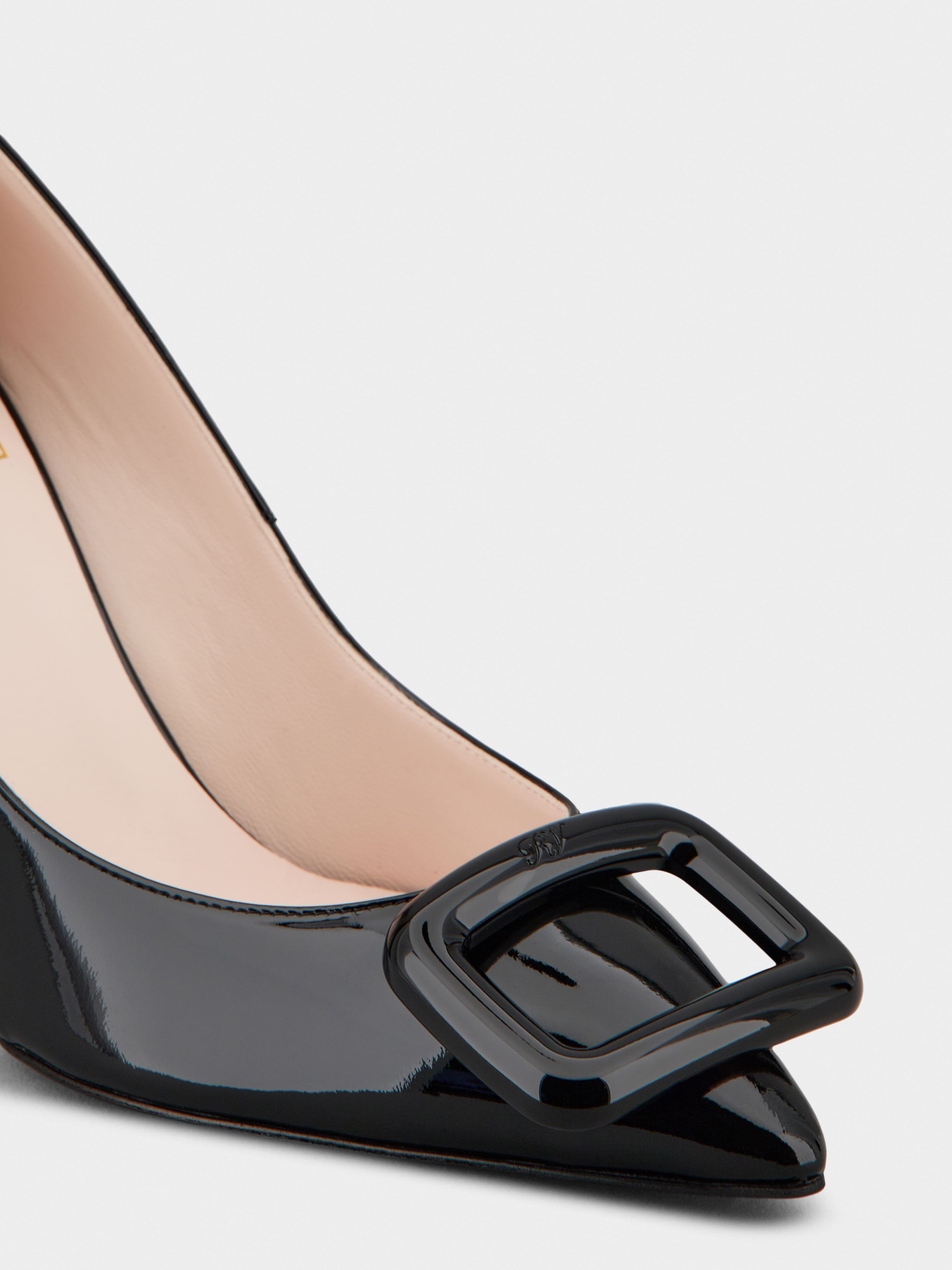 Viv' Choc Lacquered Buckle Pumps in Patent Leather - 3