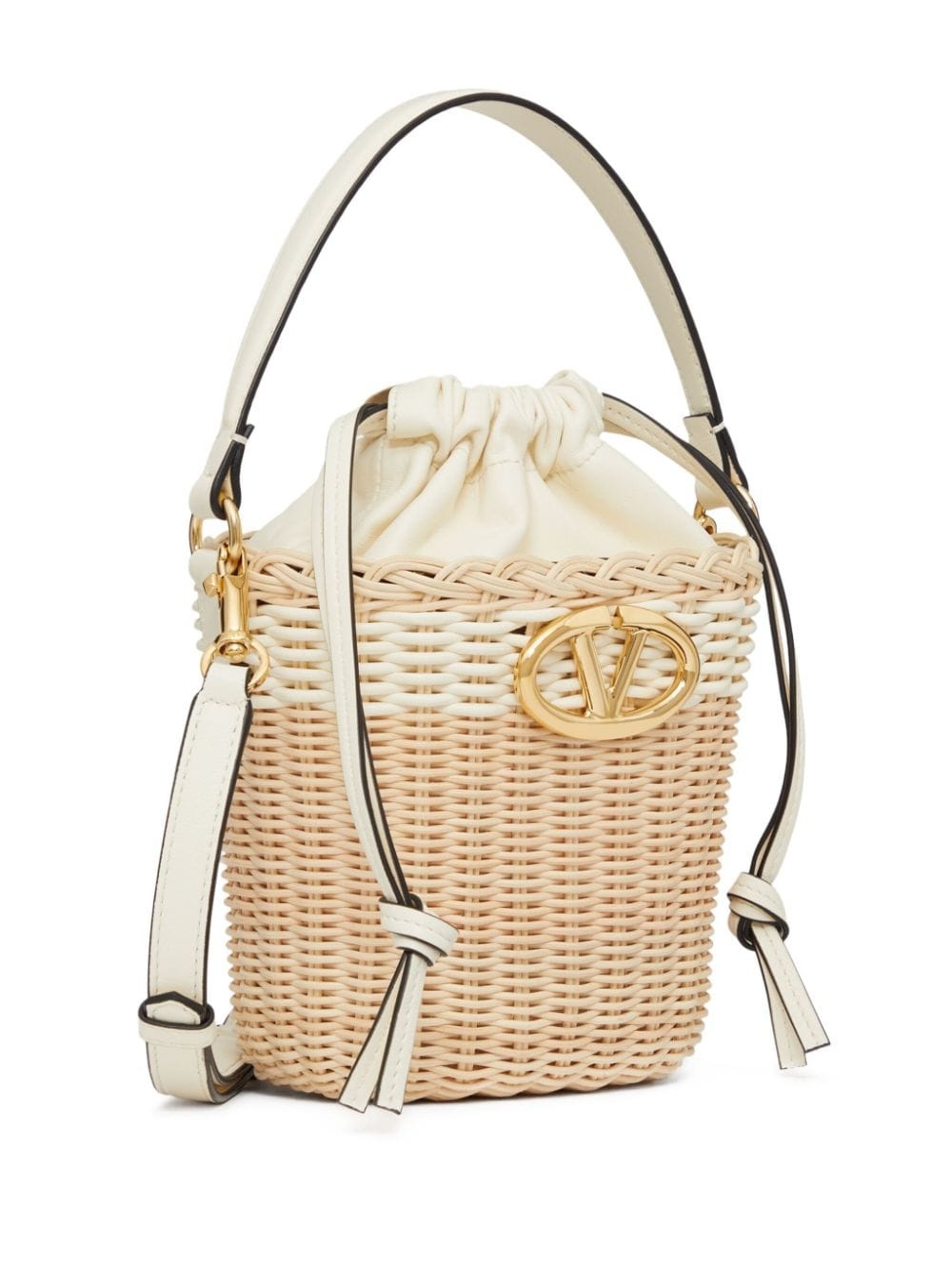 VLogo Signature wicker bucket bag - 4