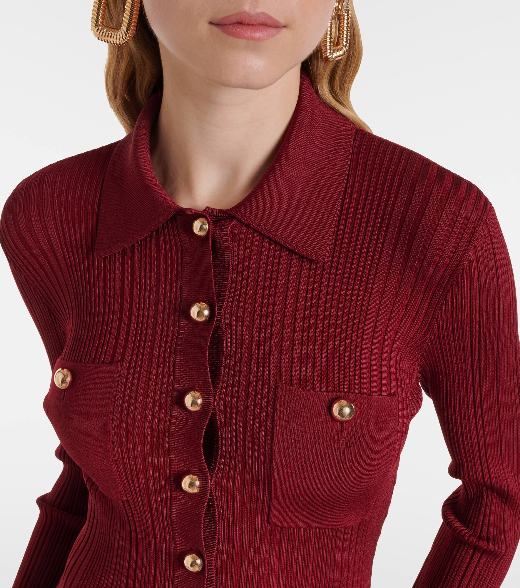 Ribbed-knit midi dress - 4