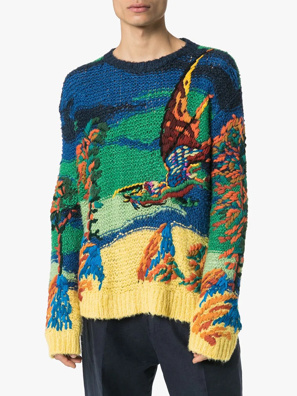 intarsia knit dragon motif jumper - 3