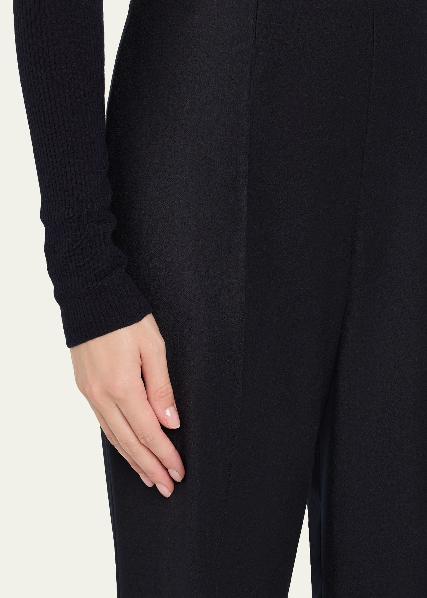 Timi Wool-Cashmere Flannel Wide-Leg Pants - 5