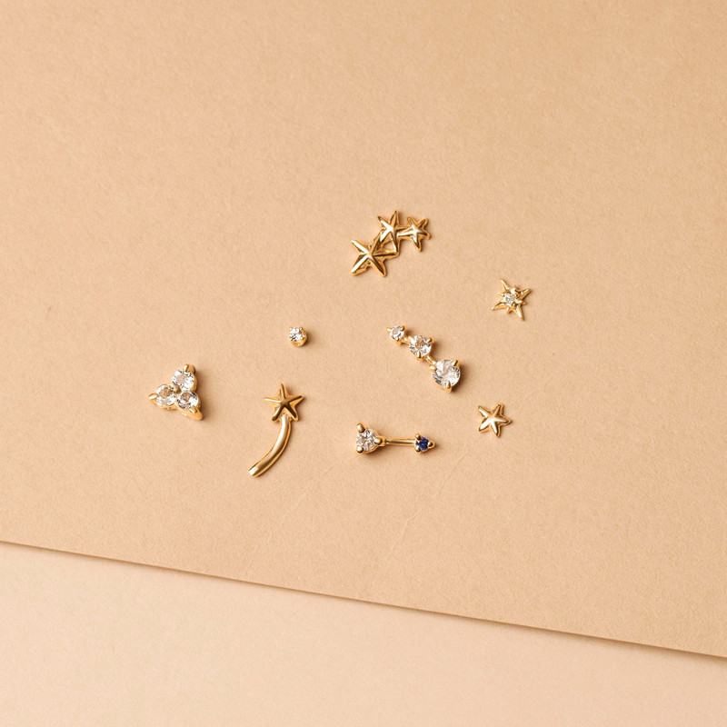 Tiny Diamond Gold North Star Stud 5