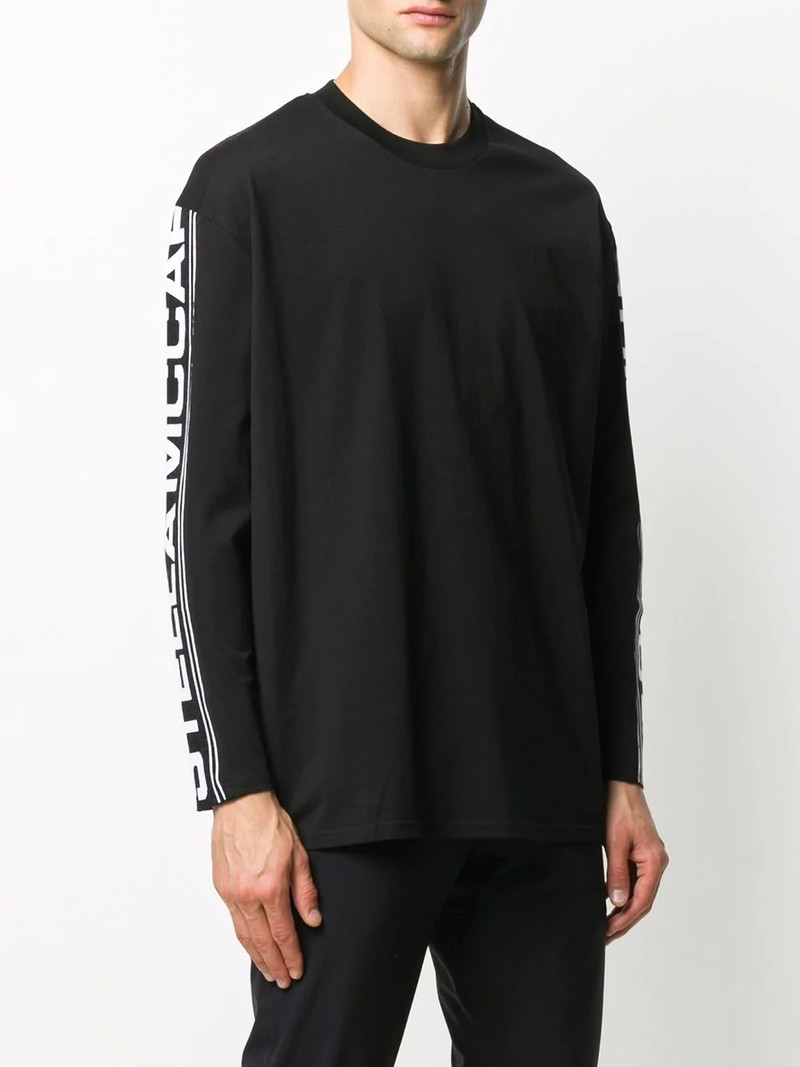 Stella McCartney logo sleeve round neck top outlook