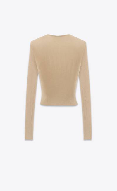 SAINT LAURENT cropped top in ribbed viscose outlook