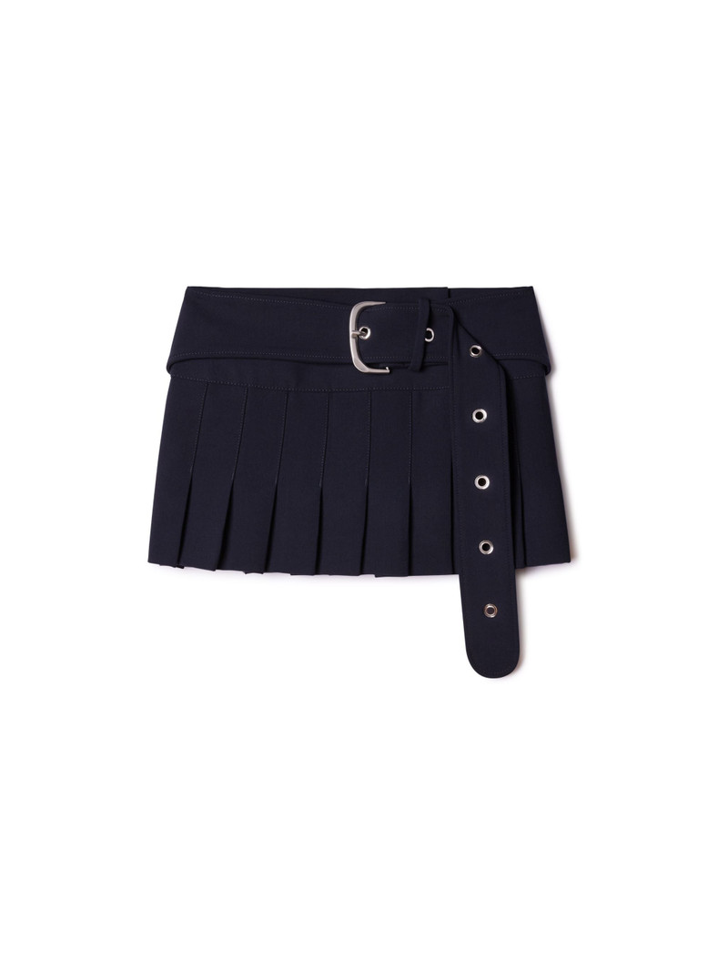 Stretch Wo Belt Pleated Mini Cobalt Blue 1