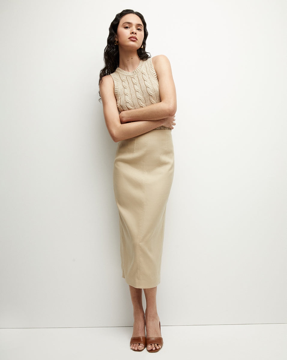 KIMPTON STRETCH-LINEN SKIRT - 5