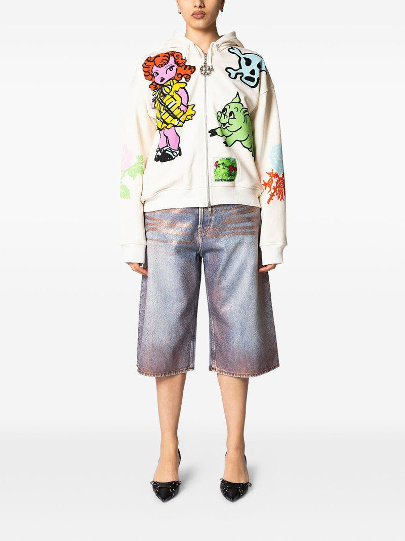 Chopova Lowena Cry Baby graphic-print zip-up hoodie outlook