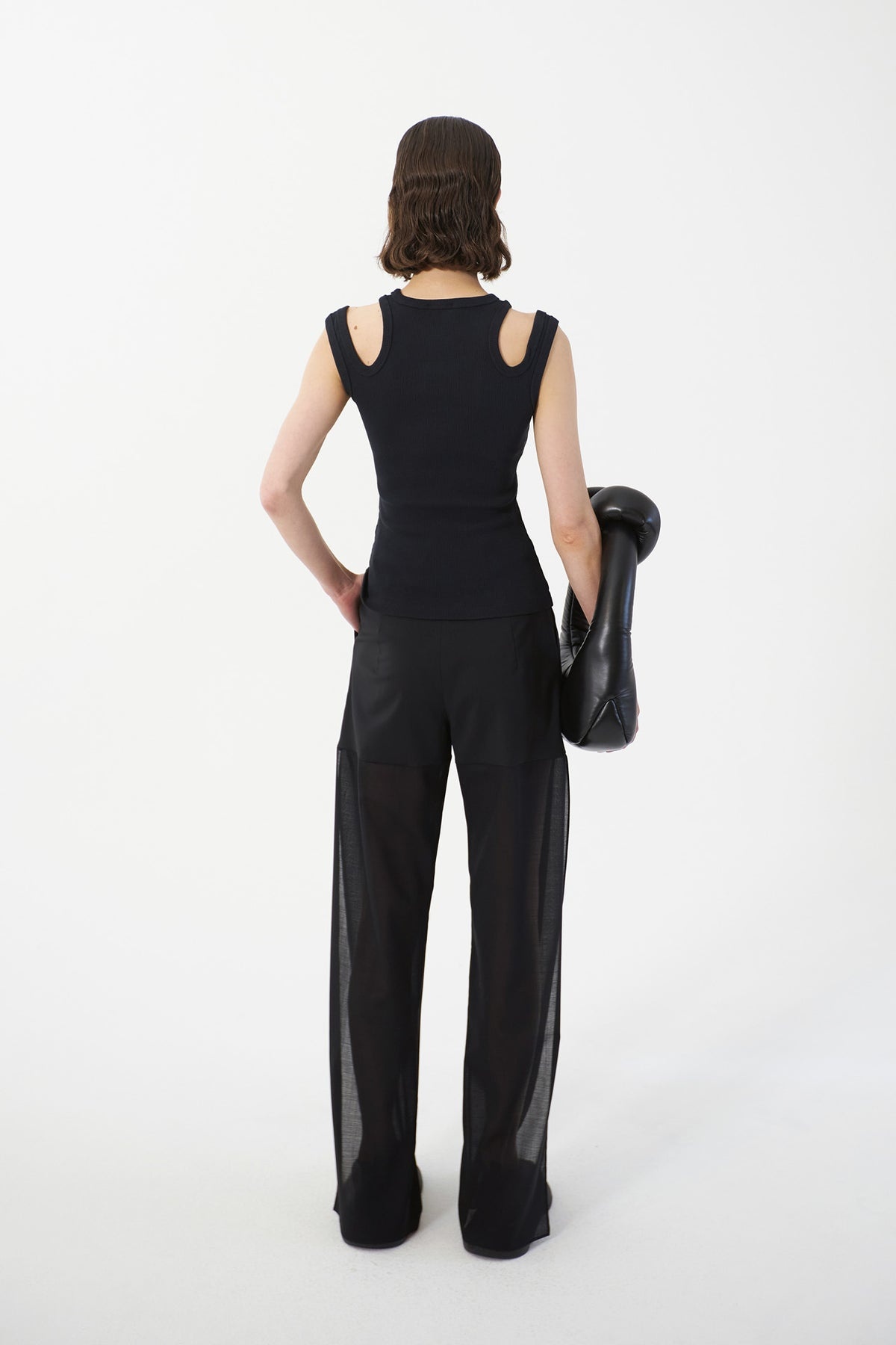ORGANIC COTTON MULTI STRAP TANK TOP BLACK - 8