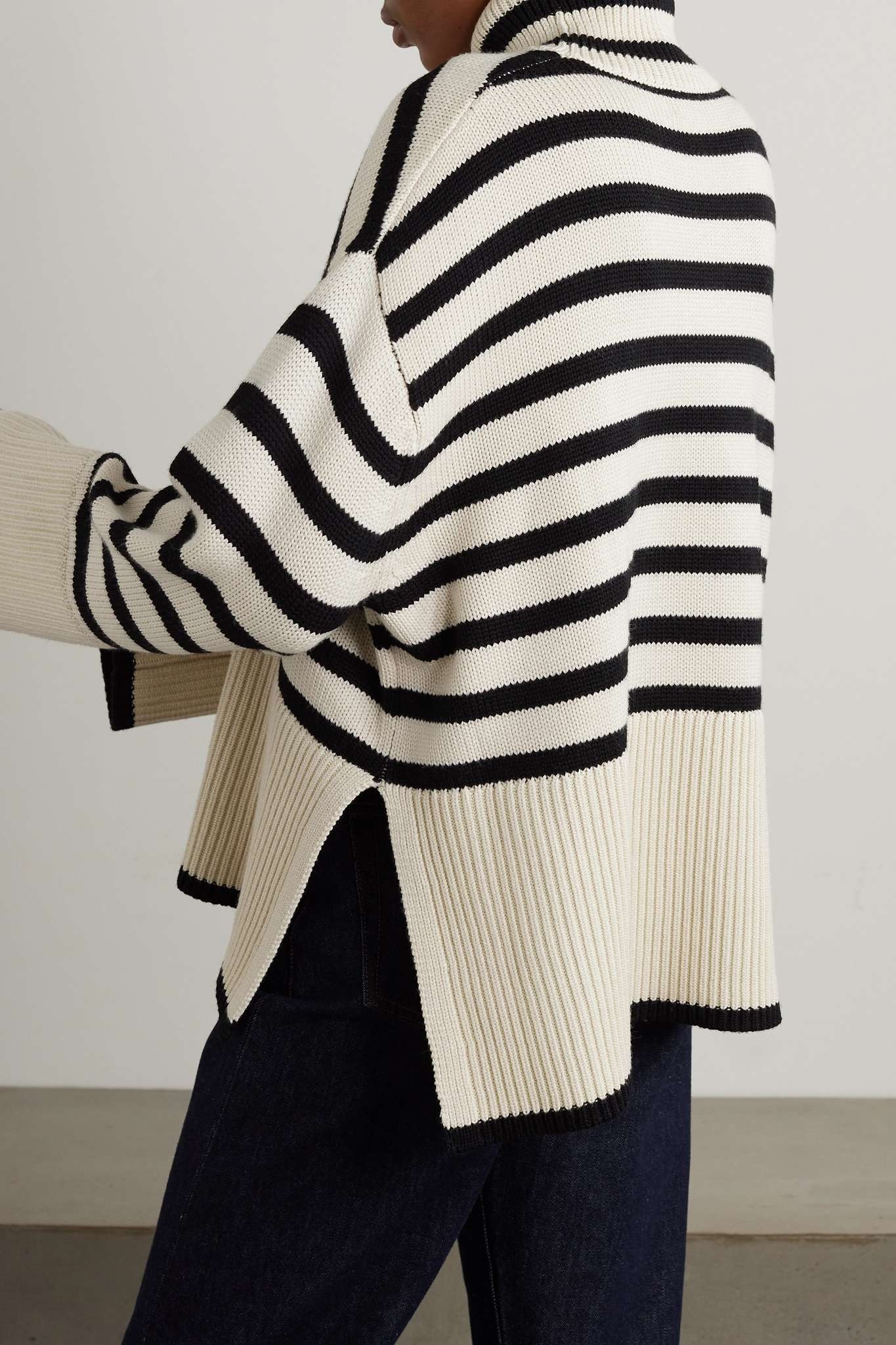 Striped wool-blend turtleneck sweater - 3