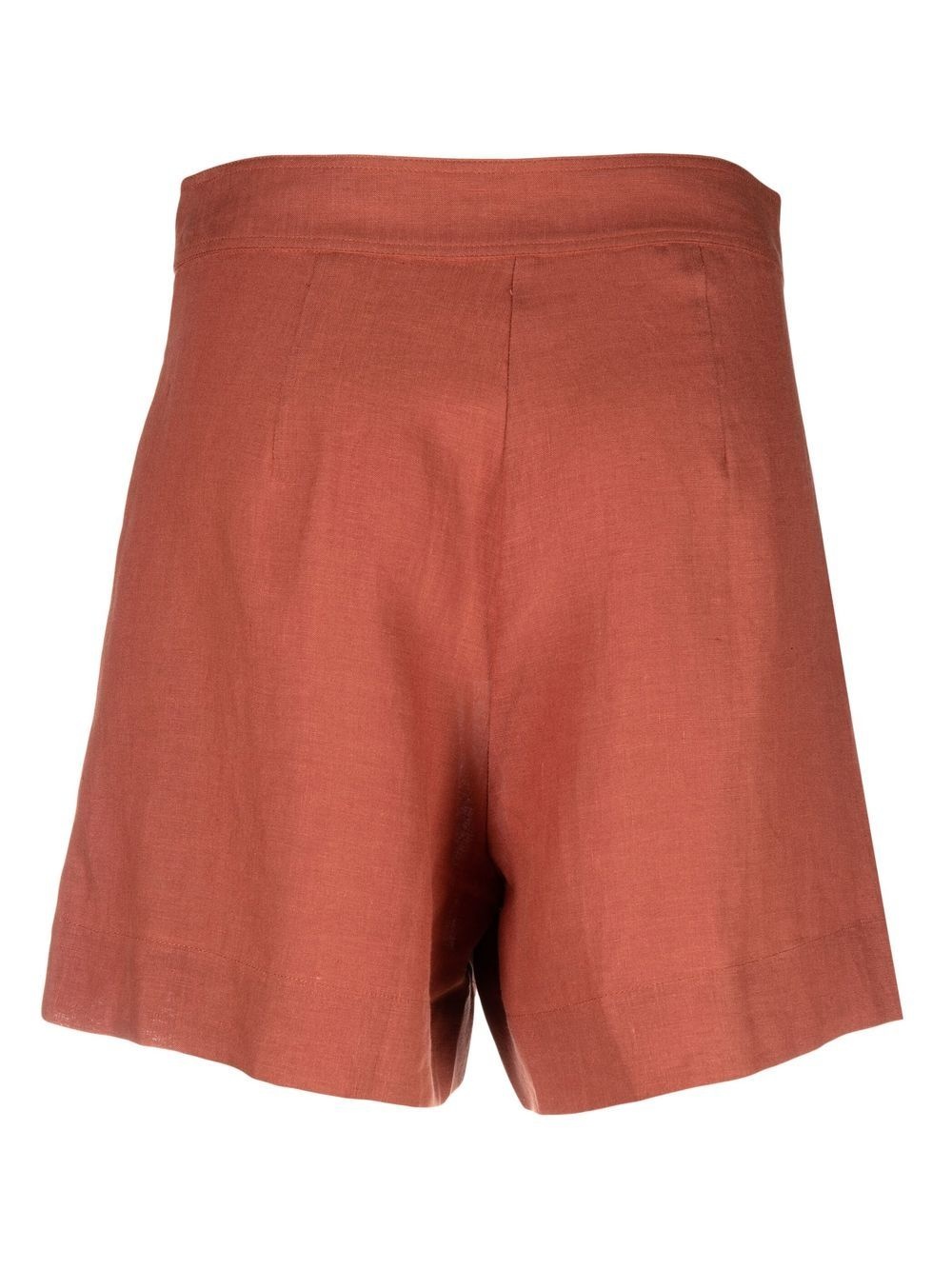 high-rise linen shorts - 2
