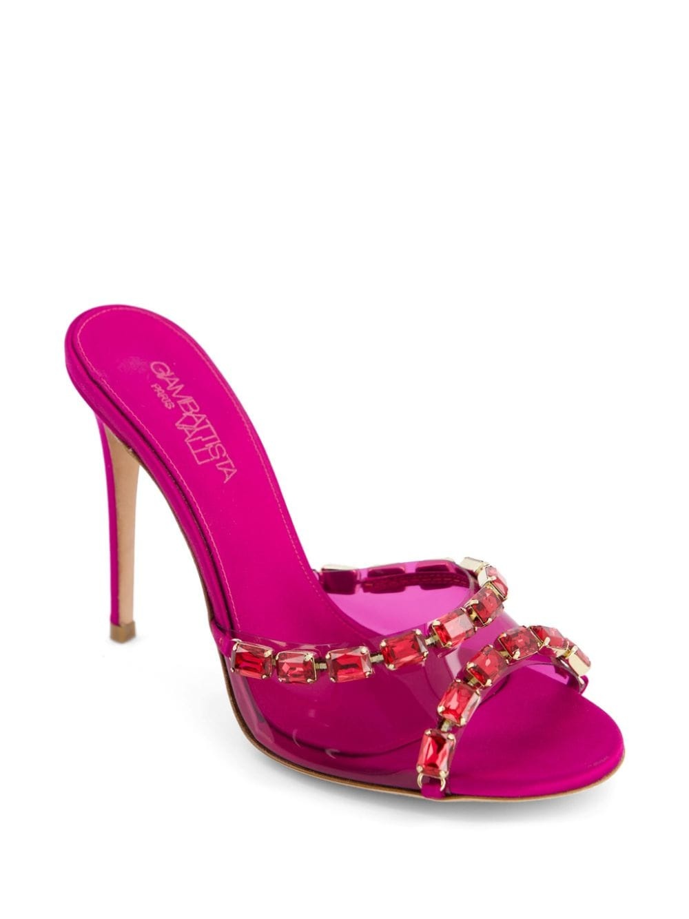 90mm crystal-embellished leather mules - 2