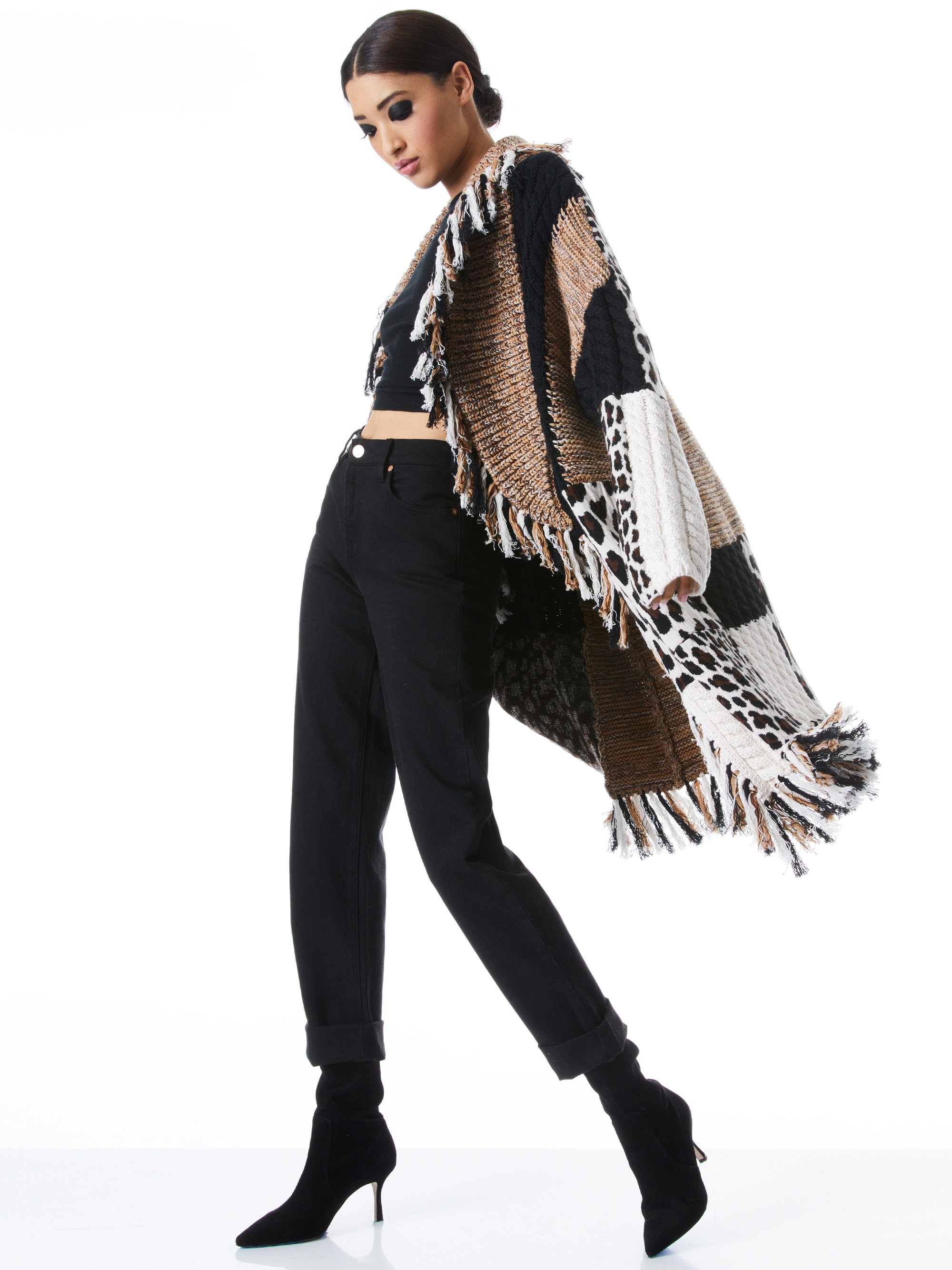 GRICELDA PATCHWORK SWEATER COAT - 6