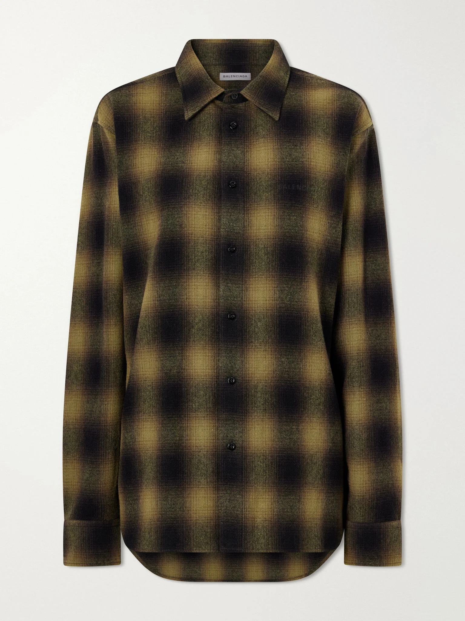 Checked wool-blend shirt Green - 1
