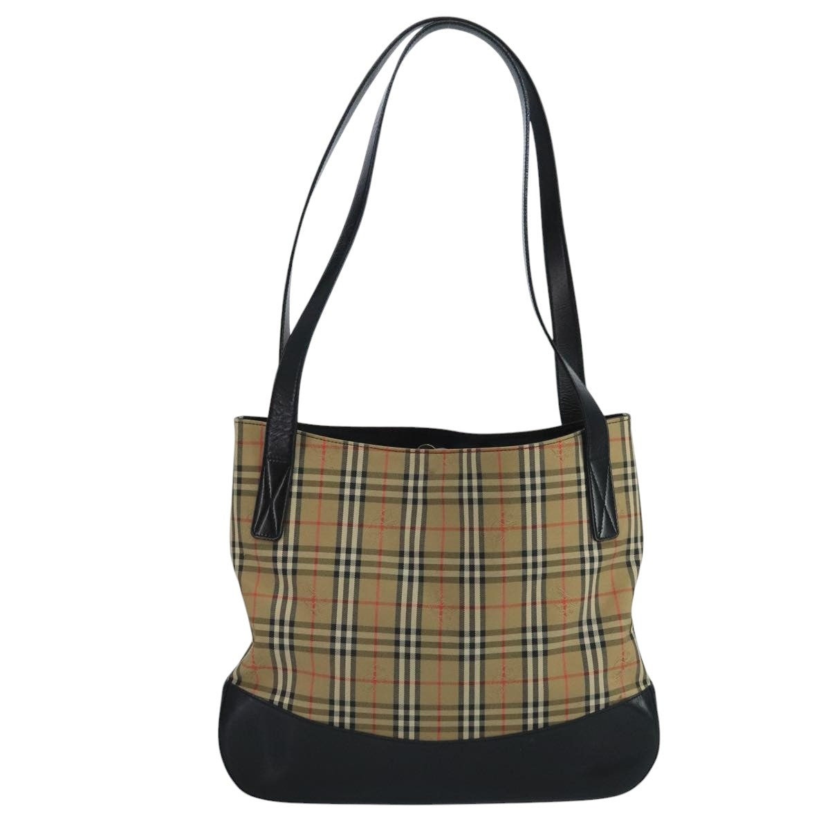 Burberry Nova Check Tote Bag Canvas Leather Beige - 2