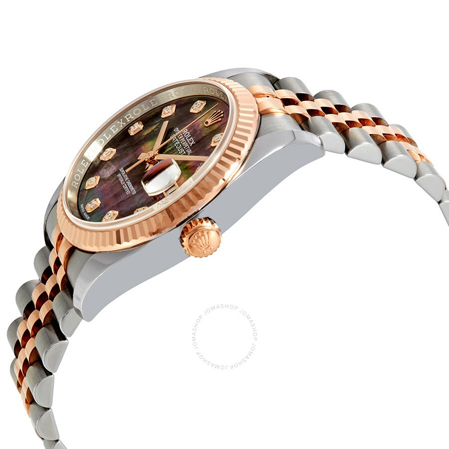 Rolex Oyster Perpetual Datejust 36 Black Mother of Pearl Dial Stainless Steel and 18K Everose Gold J - 2