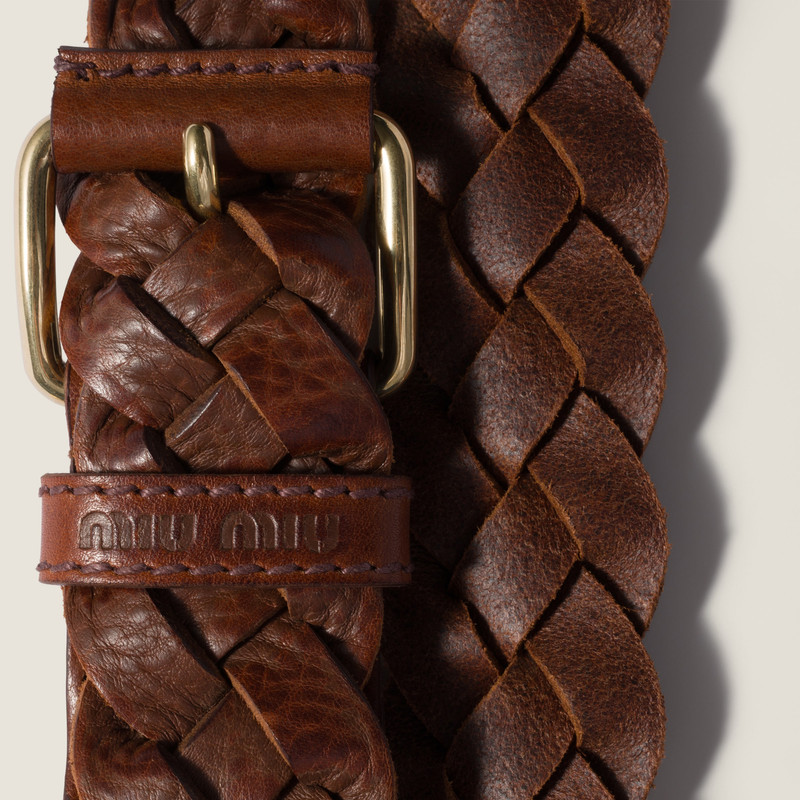 Miu Miu Woven leather belt outlook