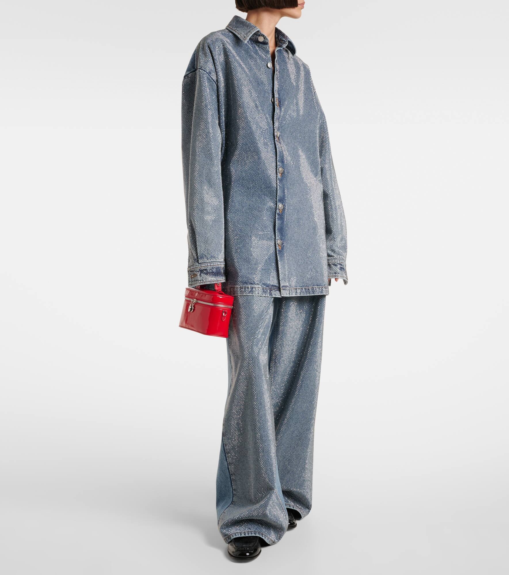 Hotfix embellished denim shirt - 2