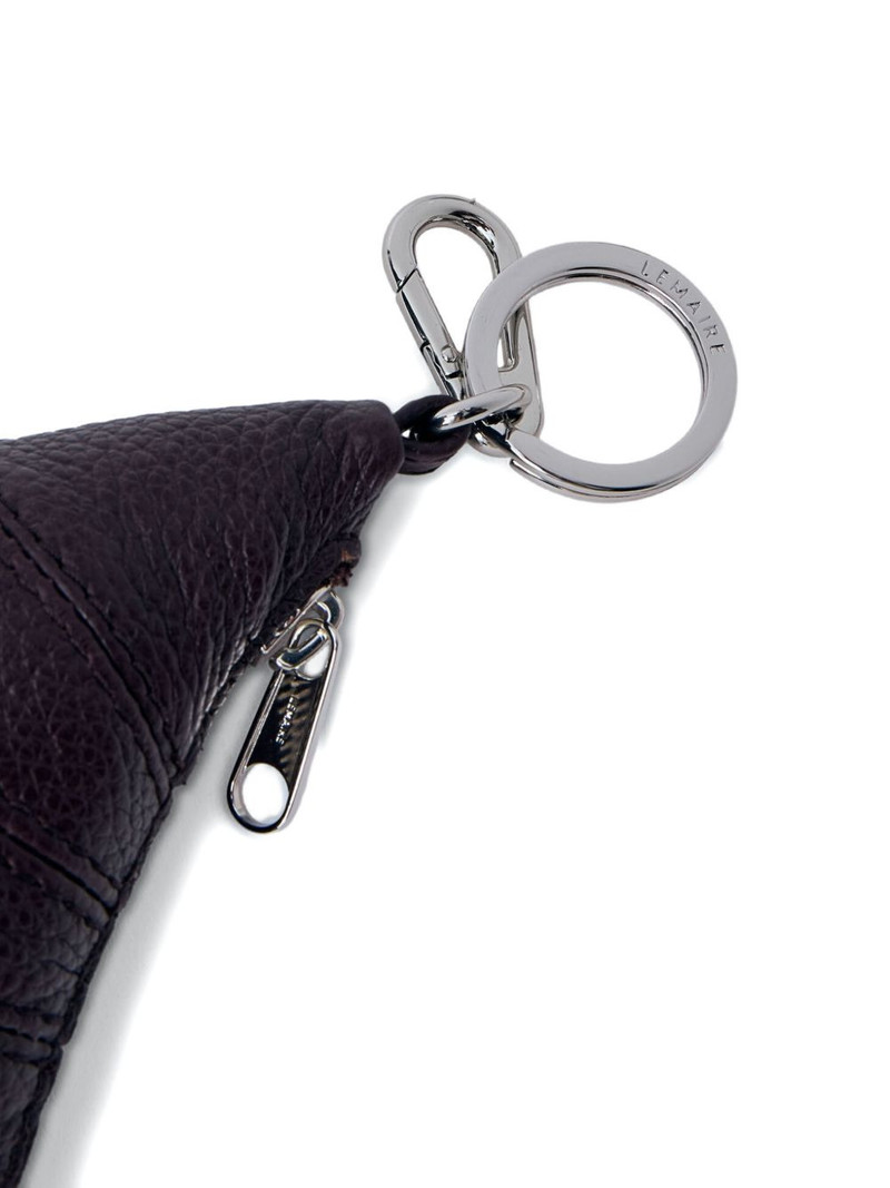 Croissant pebbled leather key holder 3