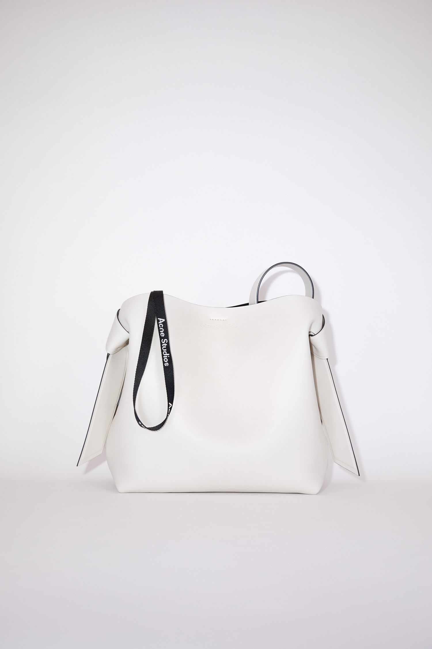 Medium leather bag - White/black - 8