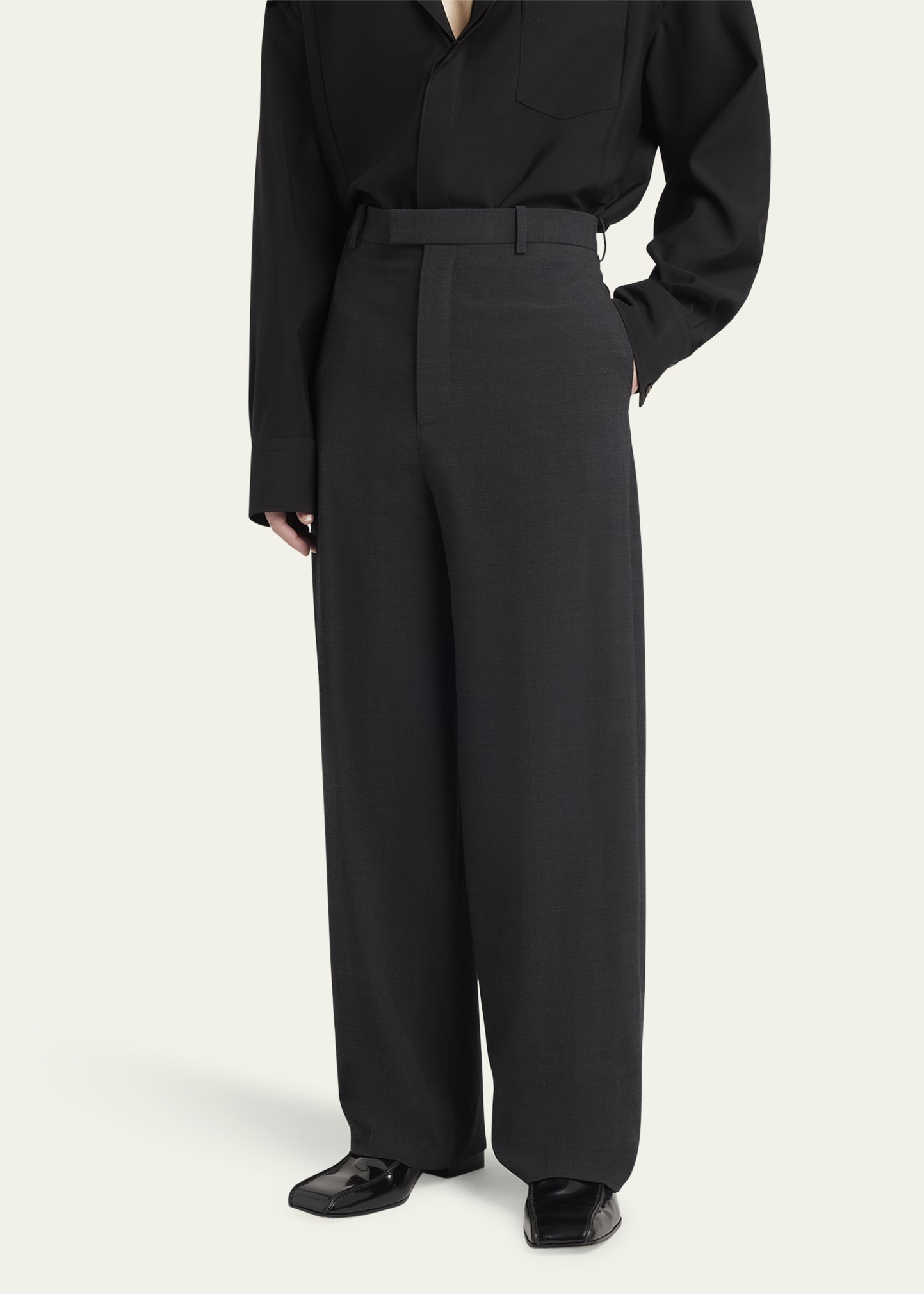 Men's Wool-Blend Tricotine Trousers - 4