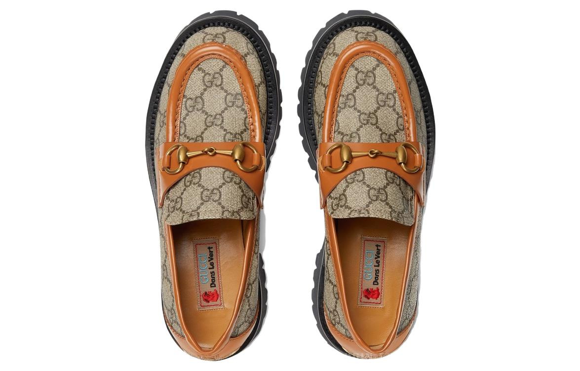 (WMNS) Gucci GG Canvas Platform Loafers Horsebit 'Brown Leather' 723283-FAA0Q-9790 - 4
