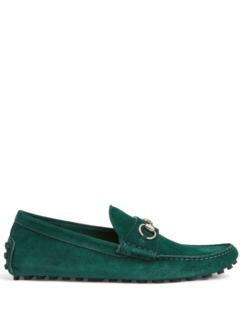 Horsebit suede driving shoes - 1