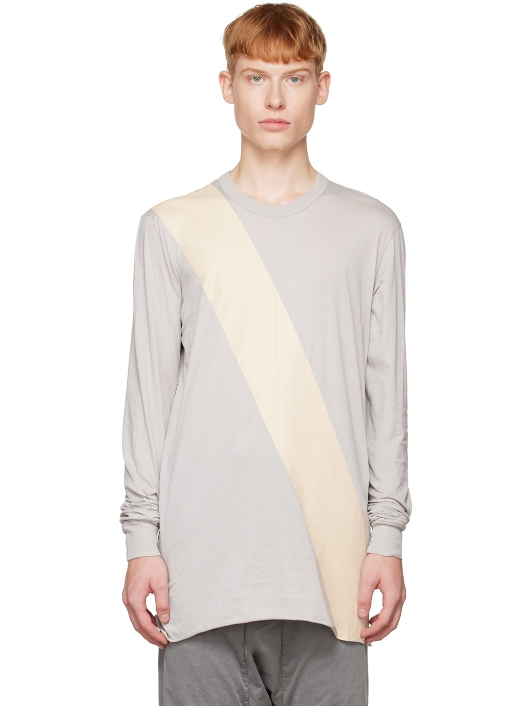 Gray Painted Long Sleeve T-Shirt - 1