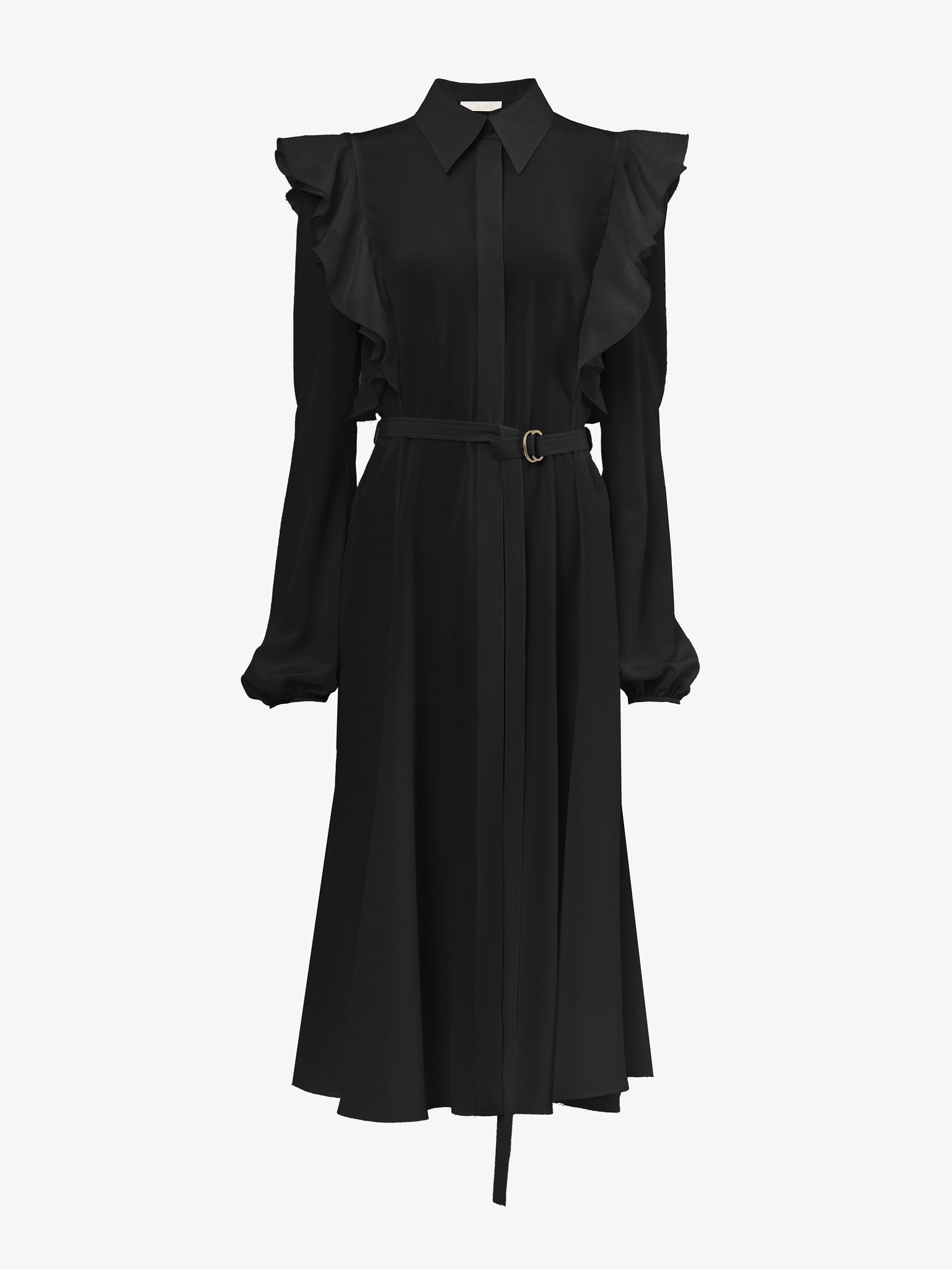 RUFFLED SHIRT DRESS - 3