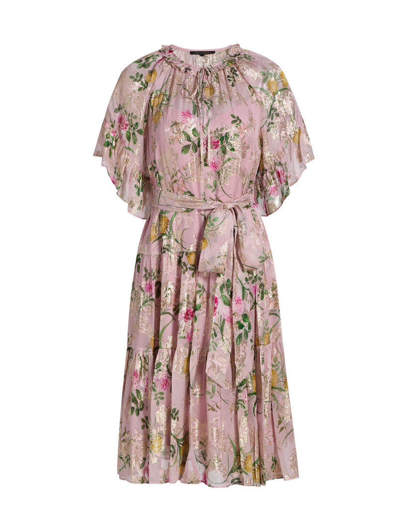 Women's Chase Metallic Floral Ruffle Dress - Peony Multi 1