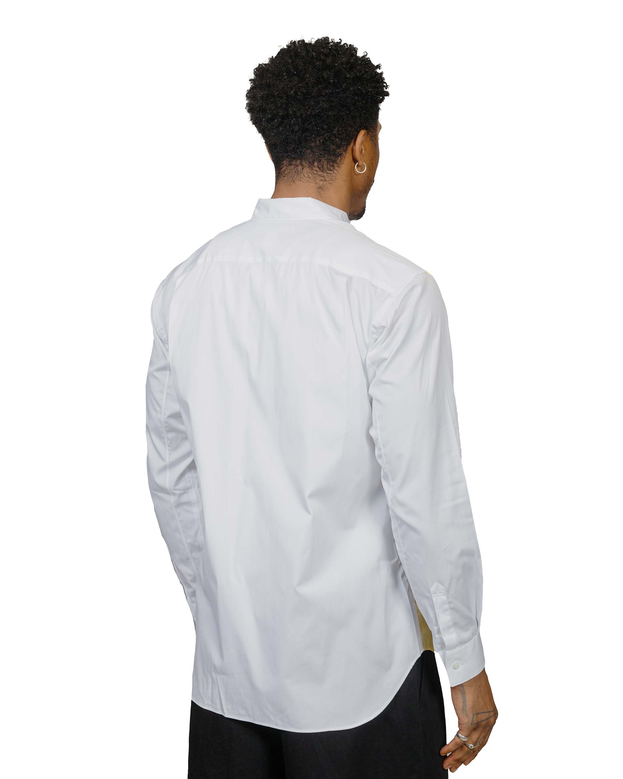 Curved Patchwork Shirt White Mix - 3