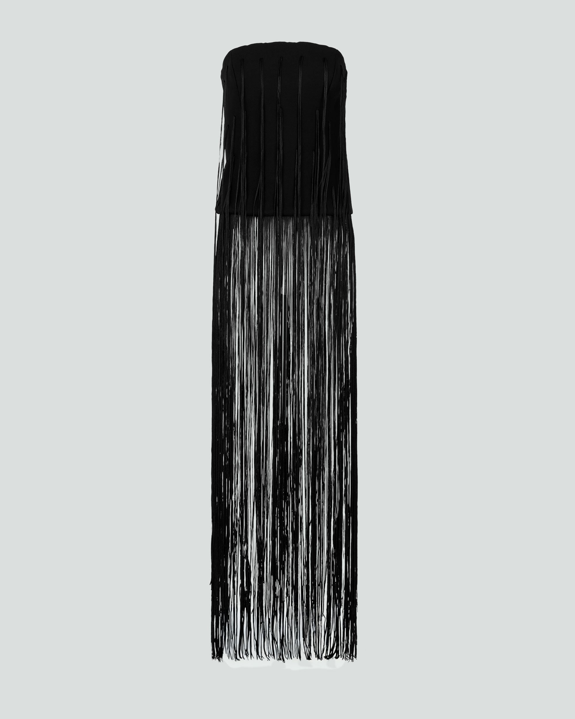FRINGE TUBE BLACK WOOL - 3