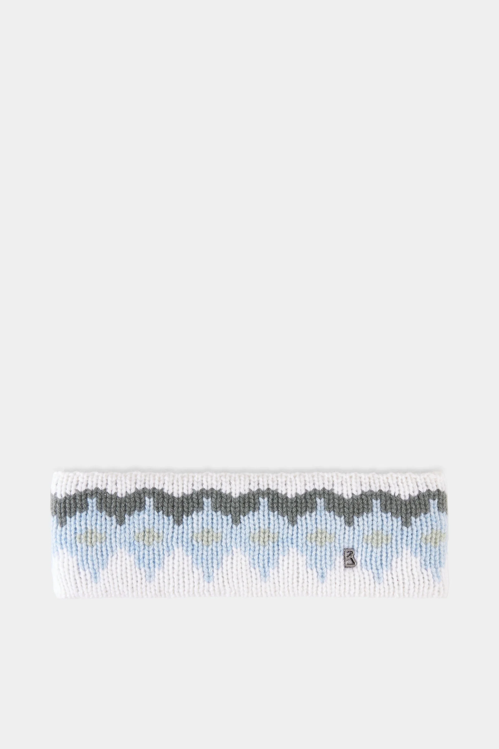 Loca Cashmere Headband in Light Blue/Off-White - 1