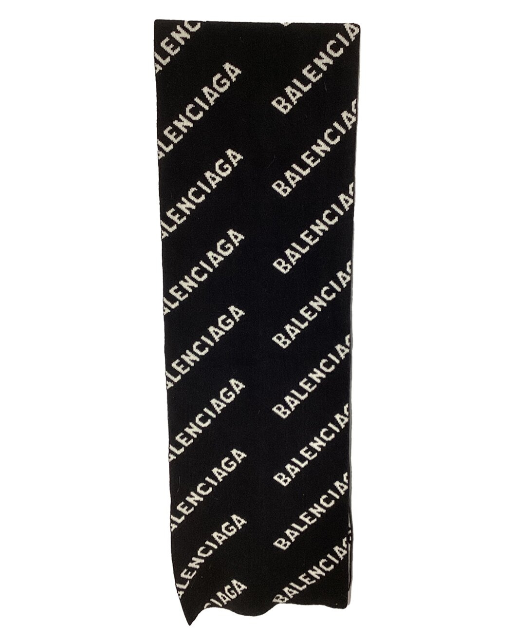 Balenciaga All Over Logo Wool Scarf (Authentic Pre-Loved) - 1
