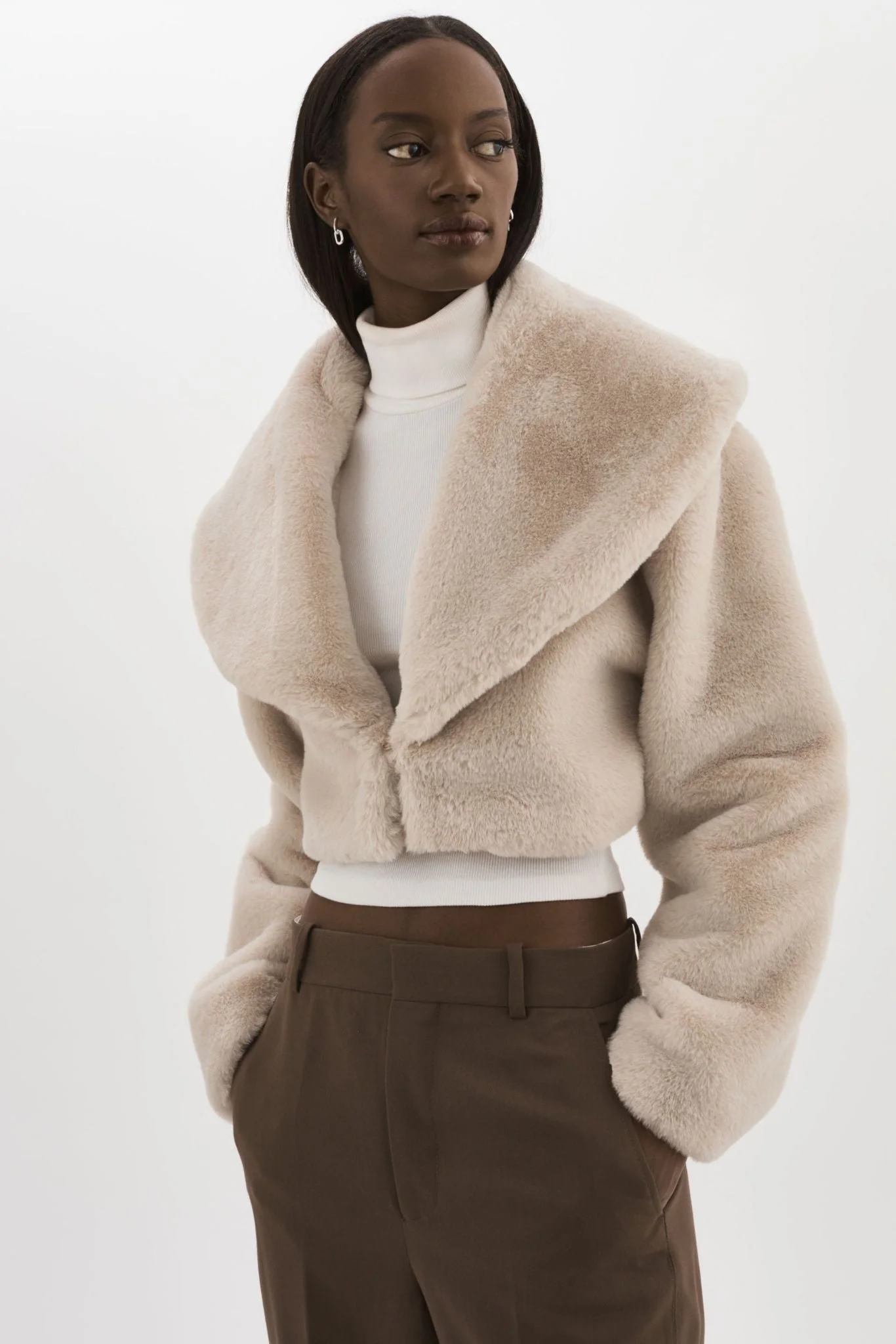 DANIKA | Cropped Faux Fur Jacket - 1