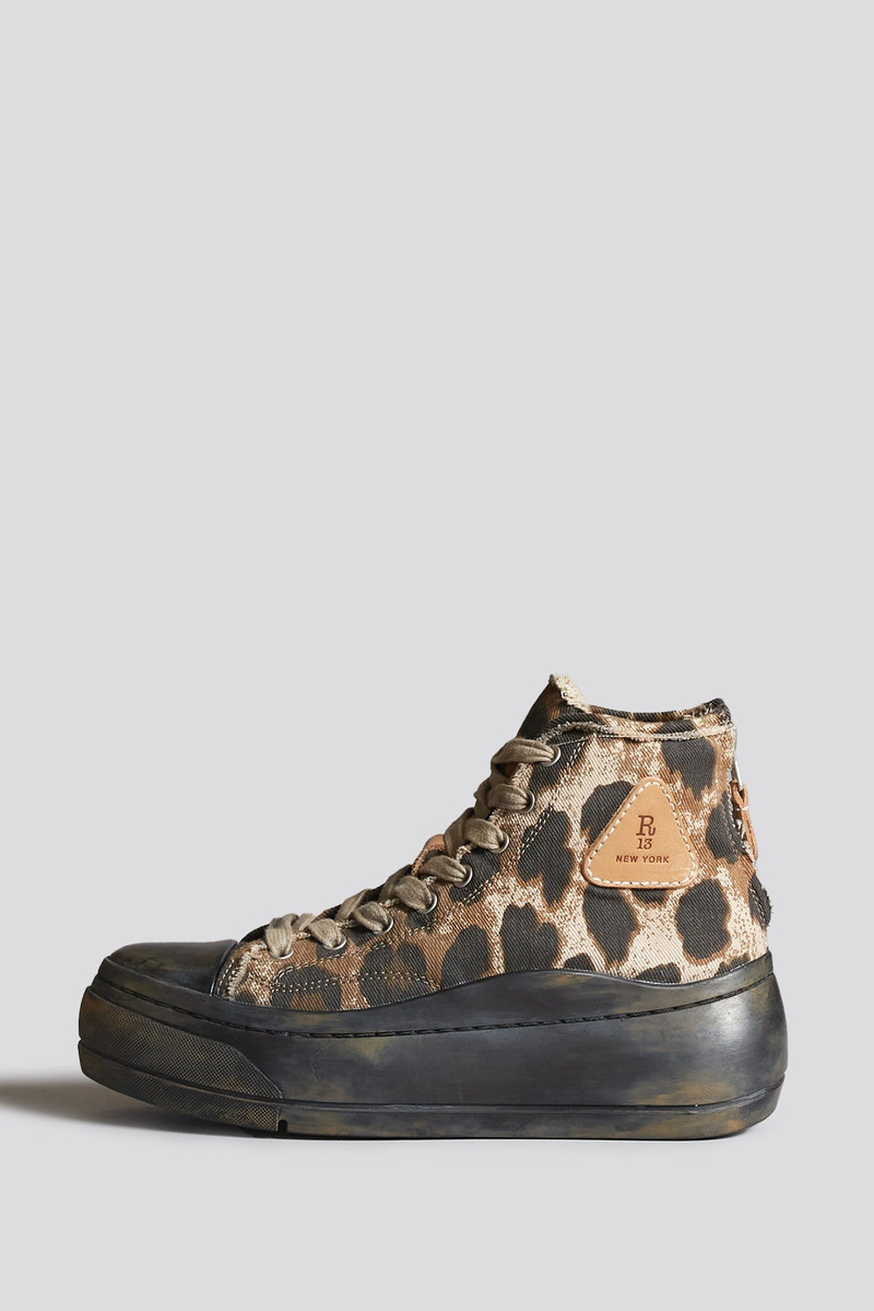 KURT HIGH TOP SNEAKER - BROWN LEOPARD 1
