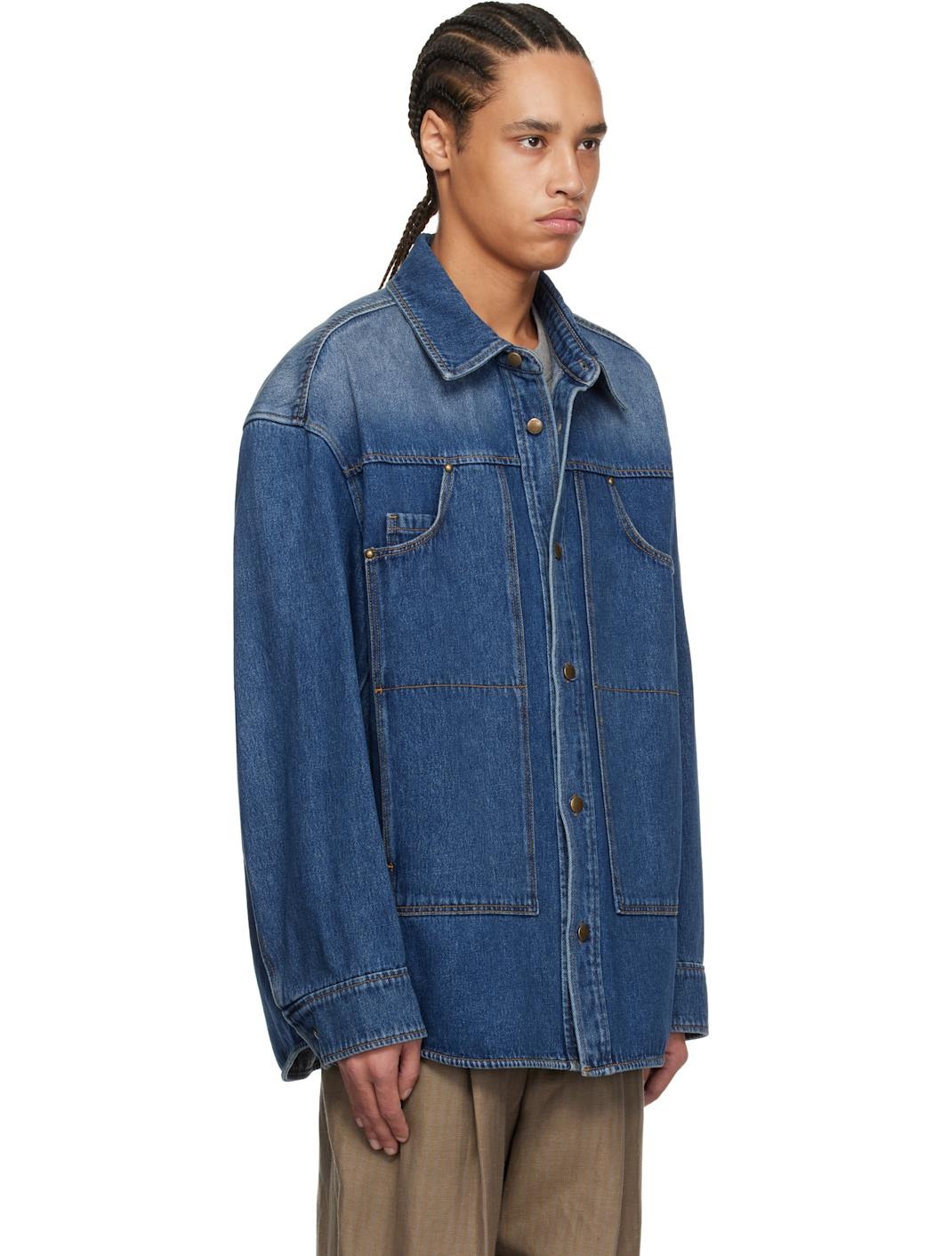 Blue Work Wear Denim Shirt - 2