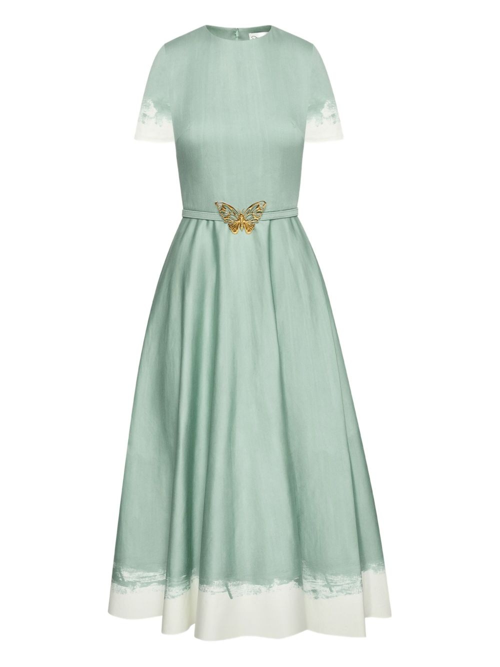 butterfly-belt midi dress - 1