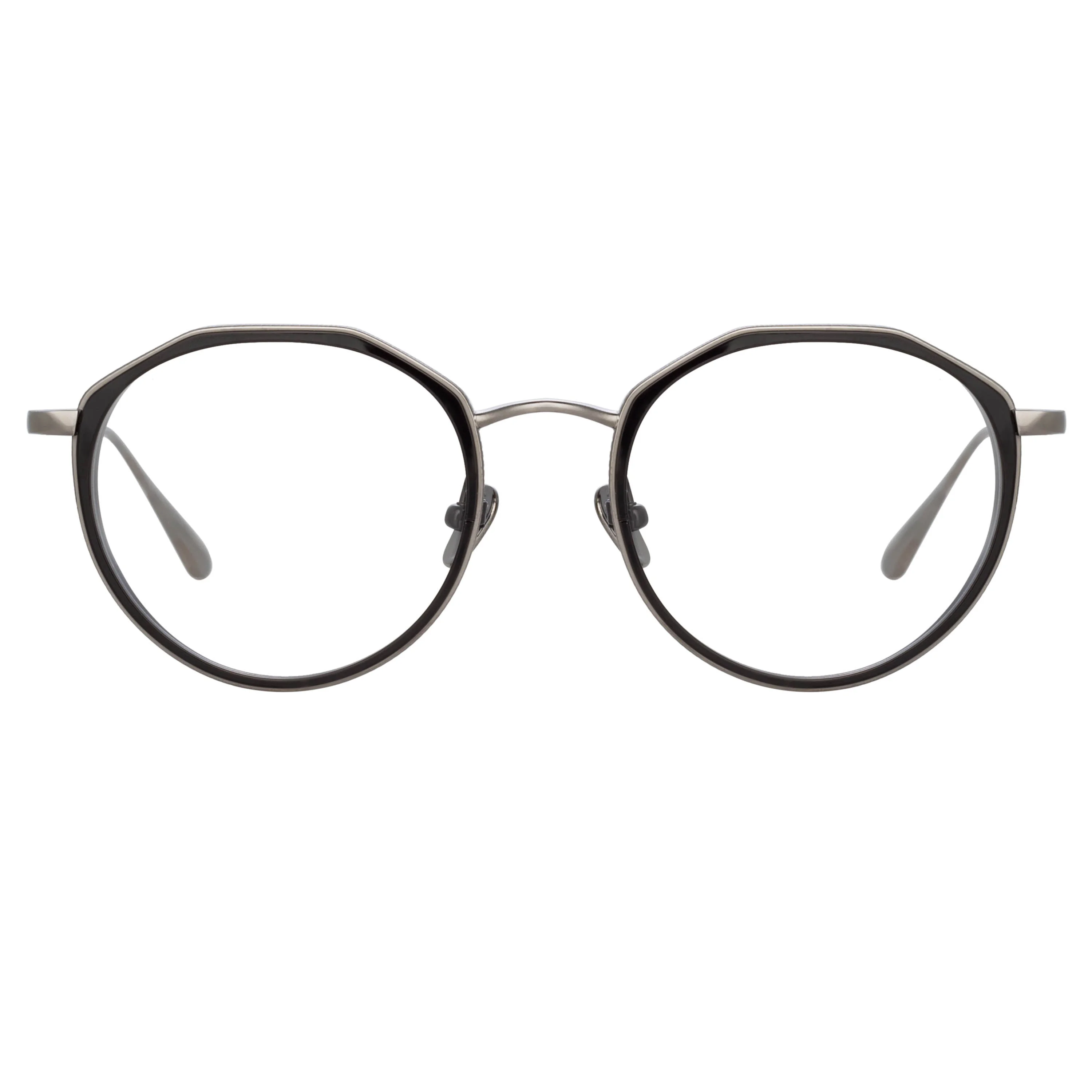 CESAR ANGULAR OPTICAL FRAME IN WHITE GOLD AND BLACK - 1