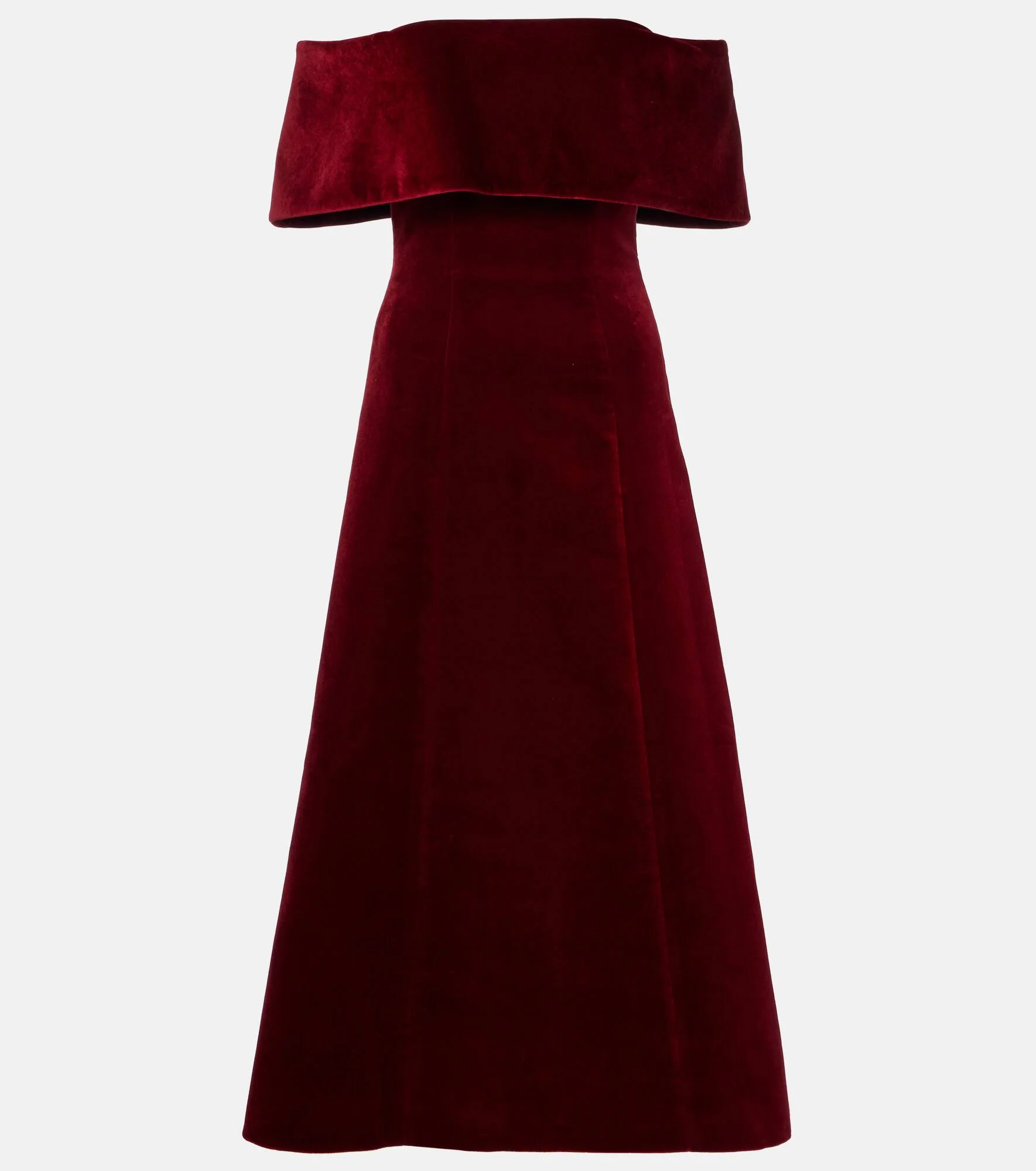Carita off-shoulder cotton velvet midi dress - 1