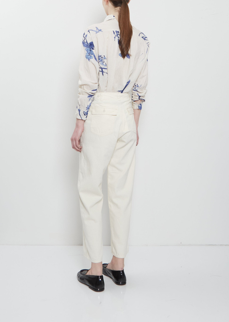 pas de calais Natural Denim Baker Pants — Ivory outlook