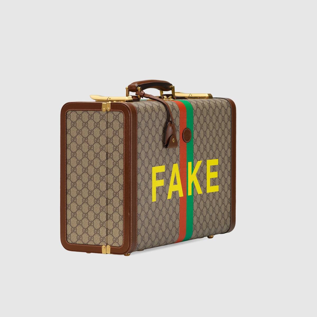 'Fake/Not' print medium suitcase - 11