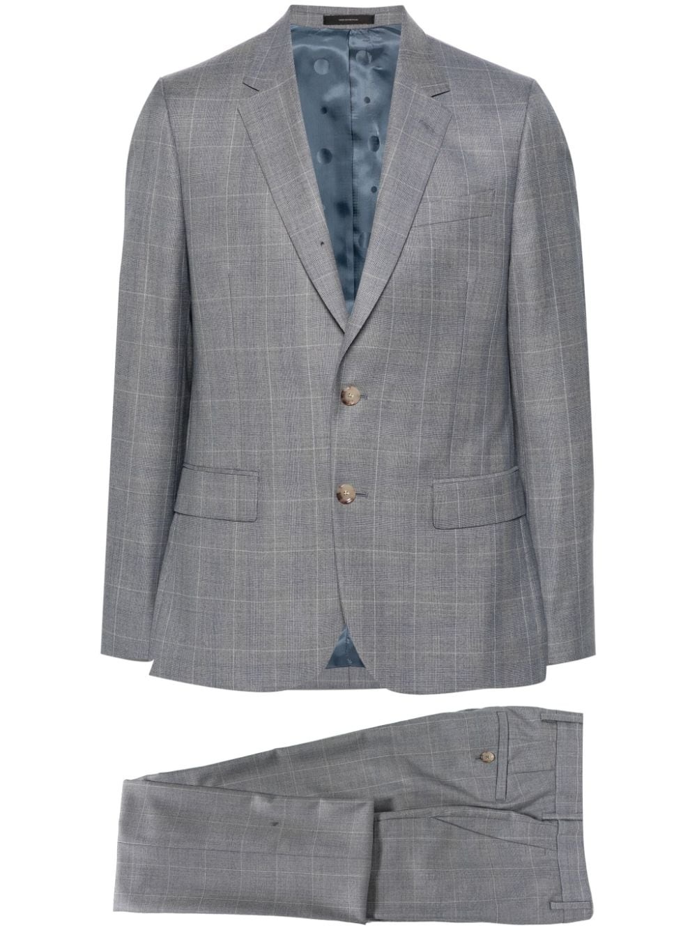 single-breasted check-pattern suit - 1