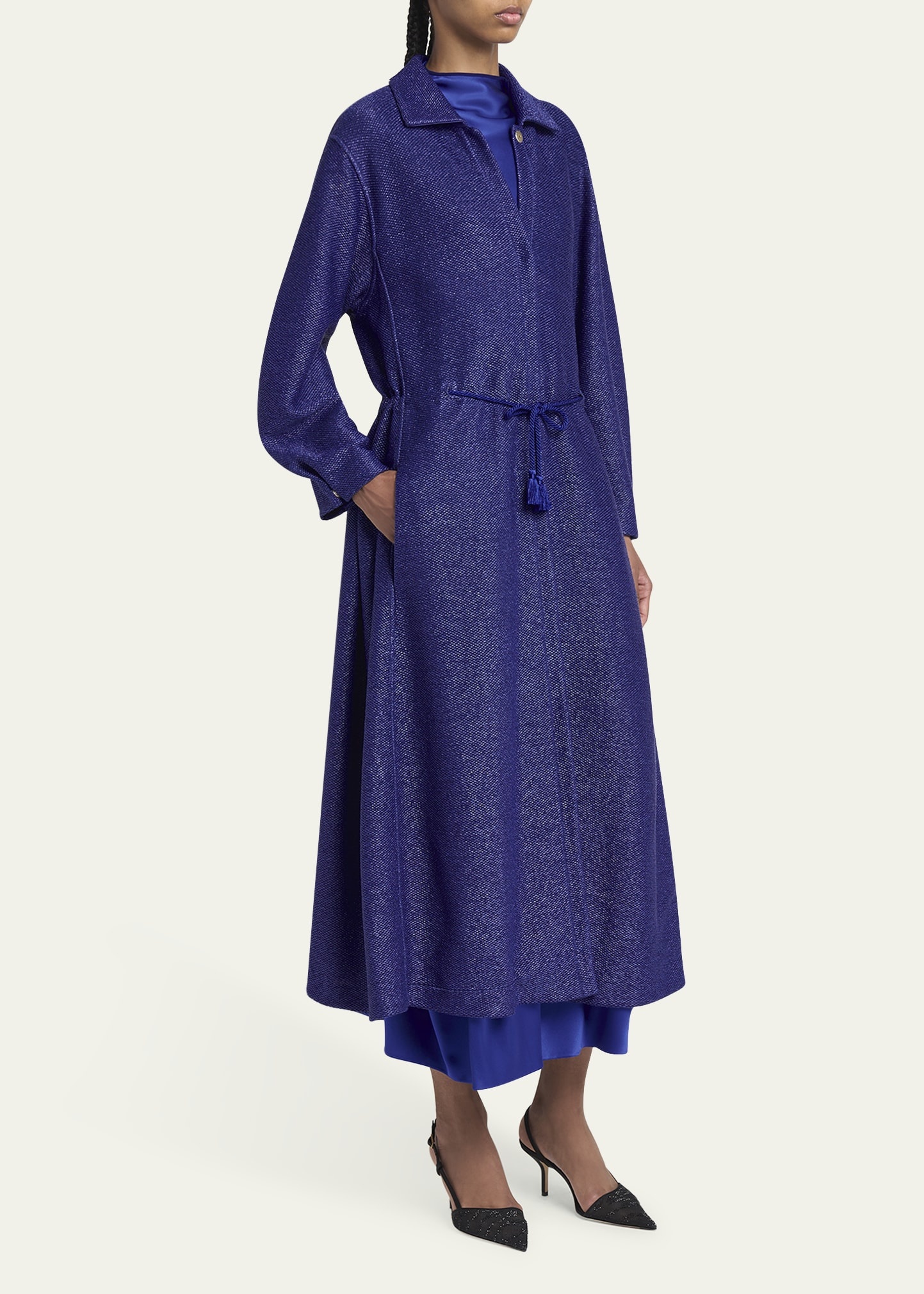 Drawstring Maxi Coat - 4